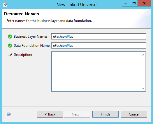 Fill out names of business layer and data foundation for the new linked universe