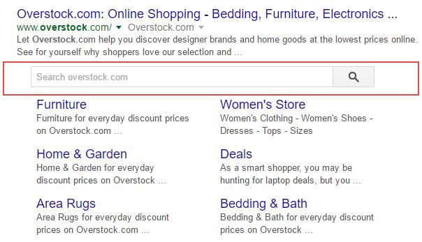 Site Links Search Box Schema lets your ecommerce webstore engage shoppers in searches  